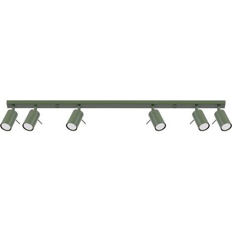 Plafonnier rail olive 117 cm 6 spots GU10 TORQUE Pure (1/5)