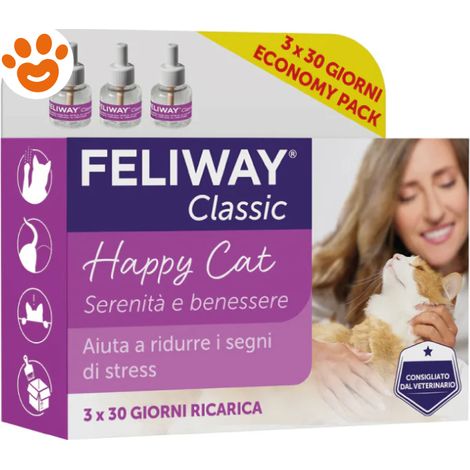 Ceva Cat Feliway Classic Happy Ricarica (Confezioni 48ml) - Confezione 3 Pezzi -