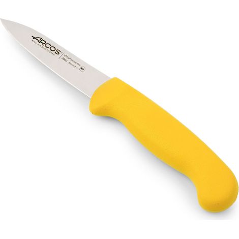 Cuchillo Mondador Arcos Colour - Prof  290000  de acero inoxidable Nitrum y mango ergonómico de Polipropileno de color amarillo y hoja de 8 cm, funda display (1/5)