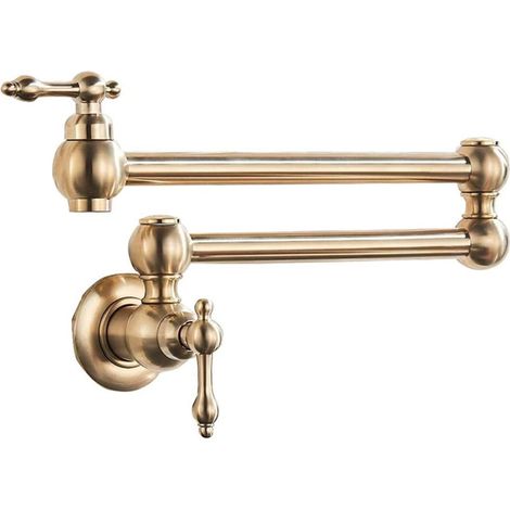 Robinet de Remplissage de Pot Robinet Mural Robinet de pote en Laiton Robinet Robinet de Cuisine Pliable doré Simple éloipateur à Froid Rotation Bec Pliable Robinet Pliant (1/5)