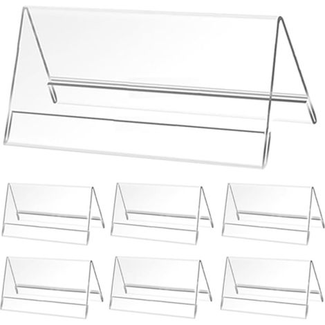 Set di 12 cavalletti da tavolo in acrilico, 20 x 8 cm, porta poster per menu, biglietti da visita, depliant, volantini, pubblicità, trasparenti