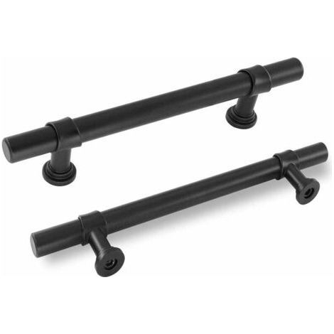 PA Lot de 5 Poignées de Porte Noir pour Meuble Cuisine Vintage Tiroir Placard Entraxe 128mm (1/4)