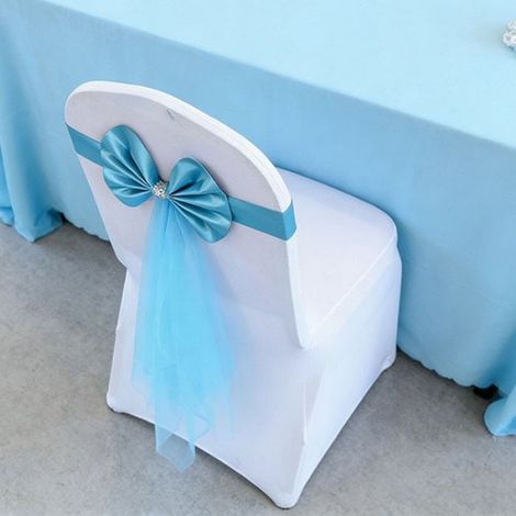 Nœud De Chaise - Satin Doré - Pour Mariage Banquet Réception - 15 Pièces (1/5)