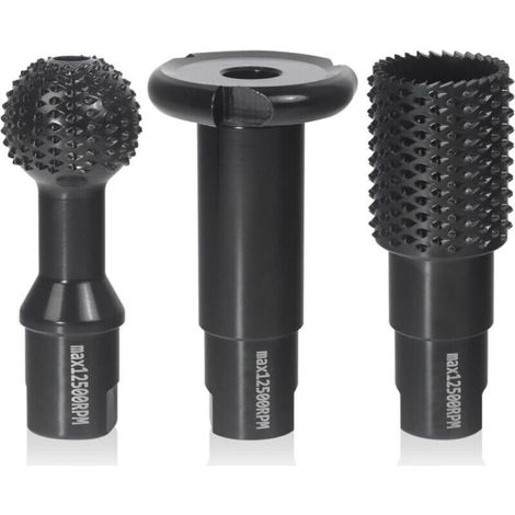 Set de 3 Fraise à Bois - Disques Meuleuse Sculpture Bois, Burrs Rotatifs, Gouge et Ciseaux à Bois pour Meuleuses 115/125 - Outils de Coupe,Menuiserie Outillage (1/5)