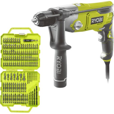 Pack RYOBI Perceuse à percussion RPD1200-K - 1200W - Coffret de 127 accessoires - RAK127DDSD