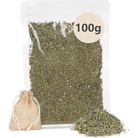 Herbe à Chat, 100g Herbe à Chat Naturelle, Herbe Aux Chats, Stimulante et Digestive, a Utiliser Encas pour Le Chaton, Convient à Tous