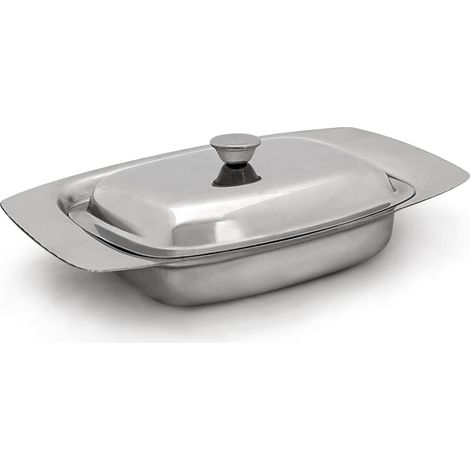 Mantequillera diseño elegante cocina 250 g con tapa acabado brillante en acero inoxidable plata 130003209 (1/3)