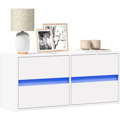 TV-Wandschrank mit LED-Beleuchtung Weiß 100x31x45 cm