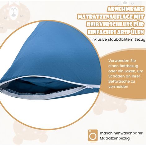 140 x 200 cm Japanese Futon Mattress with Washable Cover & Carrying Bag Tatami Mat Blue (1/5)