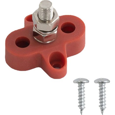 Reinforced M6/M8/M10 battery terminals for cars, motorhomes and yachts, 12V/24V. Accessories: Single M8 terminal block – black and red.