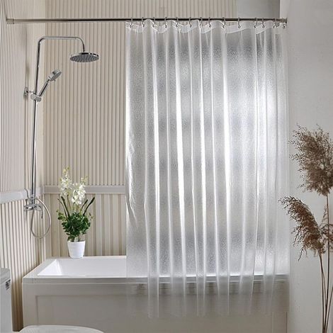 Tenda da doccia impermeabile e antimuffa 180 x 200 cm – Asciugatura rapida, con 12 ganci inclusi