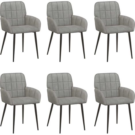 Maison Exclusive - Sedie da pranzo 6 pz Velluto Grigio Chiaro 56.5 x 50 x 85 cm (1/5)