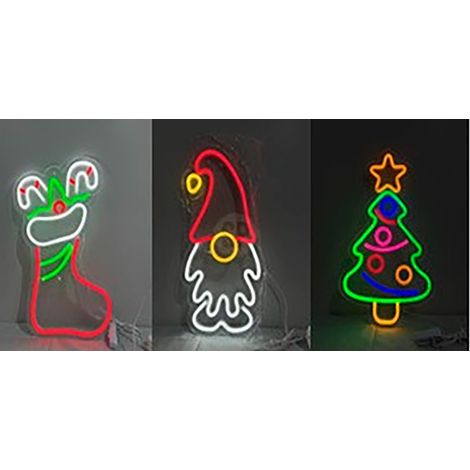 Figura navideña de neón, 3 modelos variados (1/2)