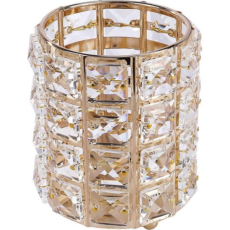 Boîte De Rangement - Boîte À Brosses À Sourcils En Cristal - Diamètre 9,9 cm Hauteur 12 cm - Pour Maquillage Bureau Bureau Maison - 1 Pièce (1/5)