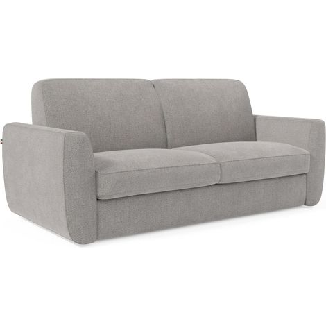Leonida Divano letto sfoderabile e materasso H18 cm - vano portaguanciali in tessuto Smacchiabile T23 202 cm grigio