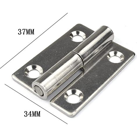 Lot de 6 charnières de porte amovibles de 3,8 cm (1,5 po), en acier inoxydable 304 pour l'intérieur (1/4)