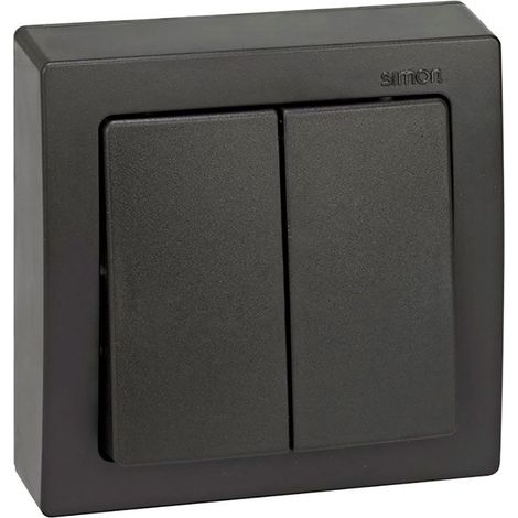 Interruptor doble, superficie, 10ax 250v, ip20, serie simon73 loft, grafito, retractilado