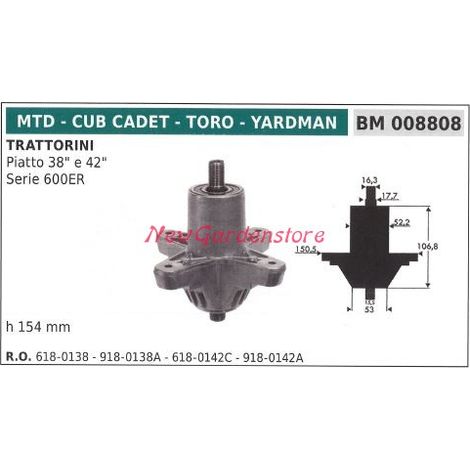 38 42 Zoll MTD 008808 Messernabe Rasentraktor Mäher flach 38 42 Zoll