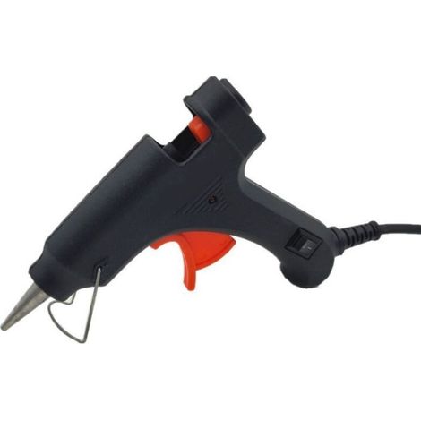 Pistolet à colle chaude 20 W, 30 bâtons de colle 7 x 120 mm, anti-goutte pour réparations et travaux manuels, noir (1/4)