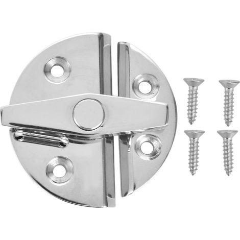 Poignée de verrouillage ronde en acier inoxydable 316, charnière marine robuste pour porte de bateau et couvercle de placard, résistante à la corrosion, avec 4 vis