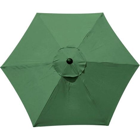 Housse de Rechange pour Parasol de Table de marché, Table et Parasol - 6 Baleines - 3 m - Imperméable - Anti-Ultraviolet - Vert (1/4)