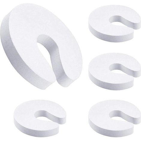 Butée de porte en mousse Butée de porte de sécurité Clip de protection Butée de porte 5 pièces Blanc (1/5)