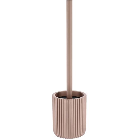 Brosse wc polyresine striee - cappuccino - Tendance