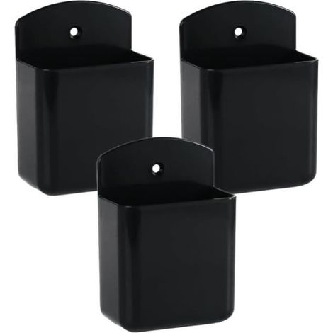 3PCS Porte-stylo Mural,Boîtier De Télécommande Mural Support,Range Telecommande Mural,Support Mural Auto-adhésif, Mural Noir,yd (1/4)