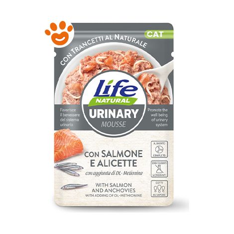 Life Natural Cat Urinary Salmone con Alicette - Life Natural Cat Urinary Salmone con Alicette - Bustina Da 70 Gr
