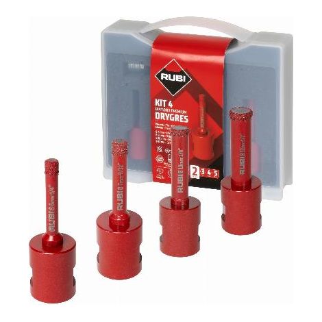 Set von 4 Mini-Bohrkronen Drygres Premium 6/8/10/12 mm M14 RUBI - 51939