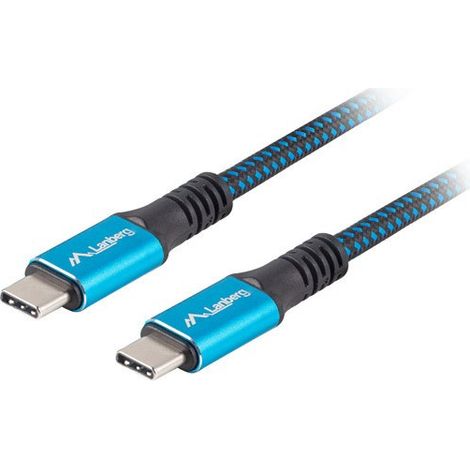 CABLE USB-C 4.0 LANBERG MACHO/MACHO 0.5M 100W 8K 30HZ NEGRO/AZUL (1/5)