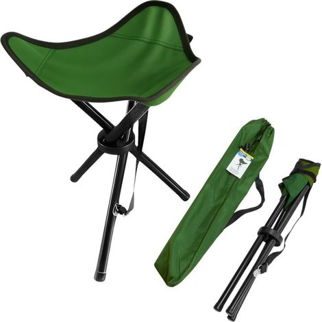 Tabouret pliant 3 pieds – Compact et léger pour camping Unité Vert - Tabouret pliant 3 pieds – Compact et léger pour camping Unité Vert