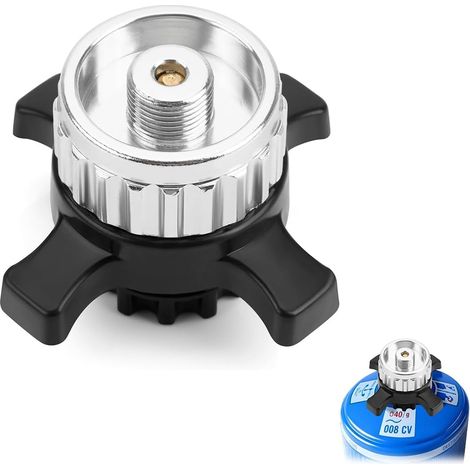 Adaptateur de bouteille de gaz, adaptateur de cartouches de valve pour CV Easy Clic et valve à vis EN417, adaptateur de cartouches de gaz, raccord de gaz hermétique pour camping (1/5)