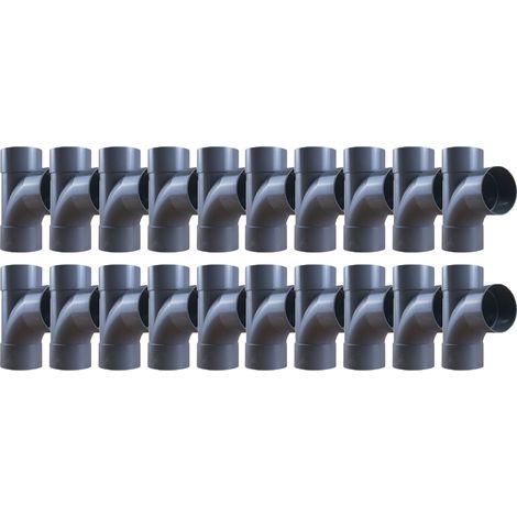 20 tés pied de biche PVC 87°30 Femelle Femelle Ø100 - First Plast (1/5)