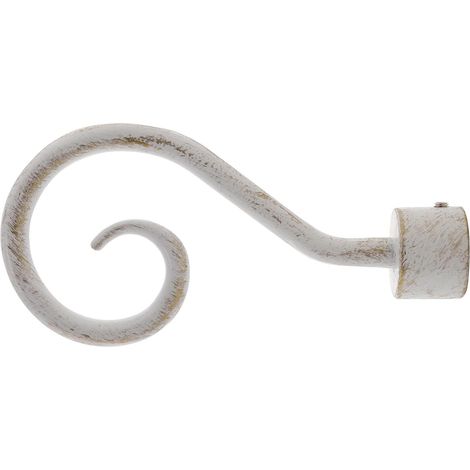 Borne crochet pour tringle à rideau de diamètre de 18 à 20 mm, 2 pièces en aluminium (blanc et or) (1/5)