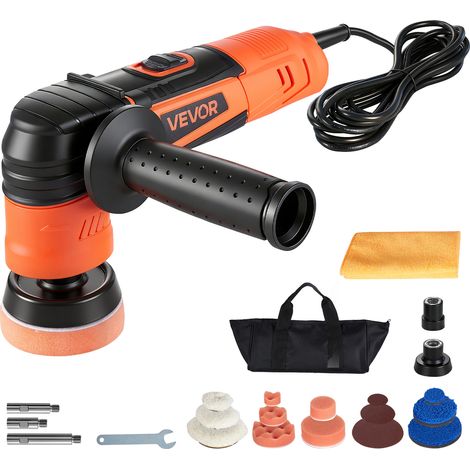 VEVOR Pulidora para Coche 600 W, 6 Velocidades 1000-4500 RPM, Kit 3 en 1 con Platos 30/50/76 mm, Almohadillas de Esponjas, Lana, Microfibra y Extensiones para Pulido Abrillantado Encerado Detallado (1/5)
