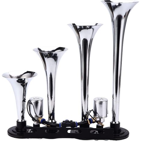 Améliorez Votre Véhicule avec le Kit 12-24VHorn Comprenant 4 Trompettes et une Sortie Sonore Impressionnante de 130 DB – PerfectTrucks, Voitures, Bateaux et Plus Encore (1/5)