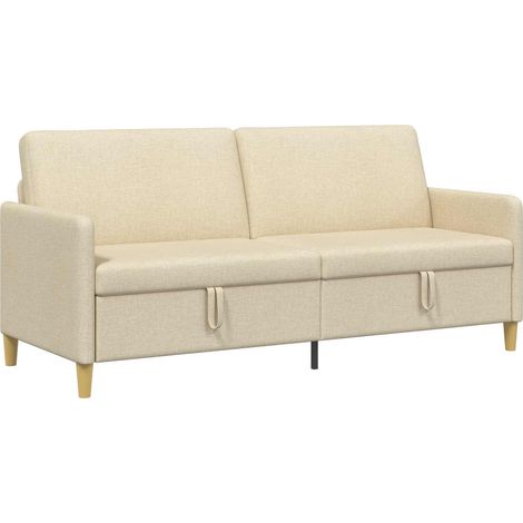 Sofá con almacenamiento Crema 192 x 78 x 87 cm Poliéster vidaXL