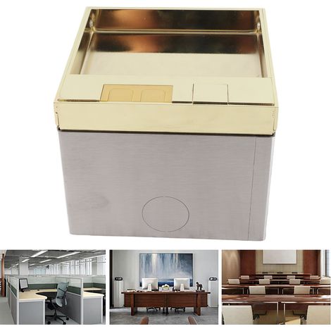 Prise de sol encastrée 4000 W, certifiée or (norme européenne) + câble réseau informatique, 250 V, finition marbre, invisible. (1/5)