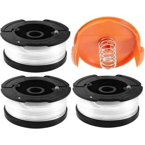 Bobines A6481 A6485 pour Black et Decker Af-100, Bobine Fil Coupe Bordure pour Black et Decker Coupe-Bordures, 3 Bobine de Fil Debroussailleuse avec 1 Couvercle de Bobine et 1 Ressort (1/5)