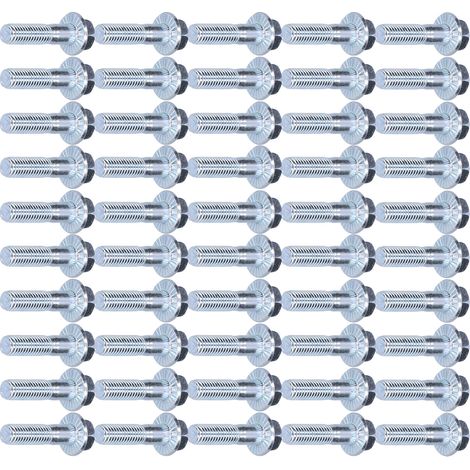 50 boulons à bride hexagonale en acier au carbone M8x32 mm pour pièces de machines lourdes (1/5)