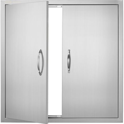 VEVOR Doppia Porta per Cucina Esterna, Porta di Accesso BBQ, Porta da Incasso in Acciaio Inox, Porta Verticale a Parete con Maniglie, per Isola BBQ Stazione per Grigliate, Mobile Esterno 790x790 mm (1/5)