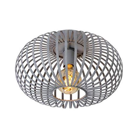 Plafoniera Lucide Manuela grigia metallo Ø40 E27 60W (1/4)