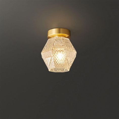 Plafonnier semi-flush verre – Rond – Couloir/corridor/entrée/balcon/chambre/cuisine – Luminaire design