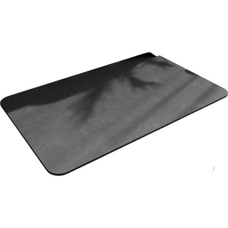 Tapis de bain à séchage rapide, dos en caoutchouc antidérapant, 40 x 60 cm, lavable, pour douche, lavabo et baignoire, noir (1/5)