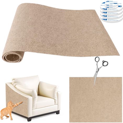 Tapis griffoir autocollant pour chat, protection contre les rayures, canapé, meuble à griffer, protection de canapé (kaki, 100 x 30 cm) (1/5)