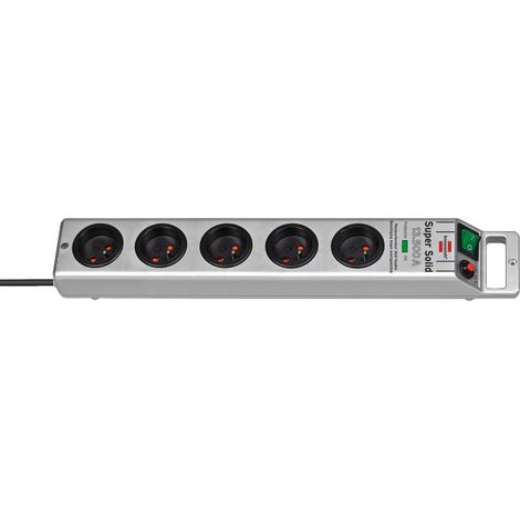 Brennenstuhl 1153344315 Spannungsbegrenzer  Silber 5 Steckdosen AC 230 V 2,5 m