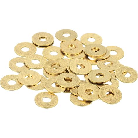 38Pcs Rondelles Métal Plates Laiton, Kit Rondelles Écrasées Cuivre M4, 4mm Alésage, 12mm OD, 0.8mm Épaisseur Pour Boulons Vis Réparation, Construction (1/5)