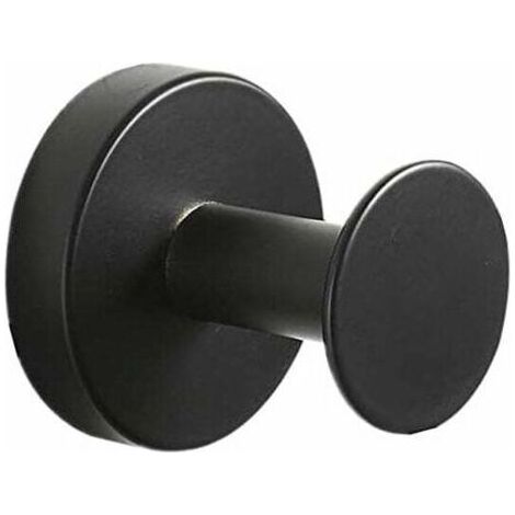 FENOPLASTICA Massiver runder Wandhaken, Bademantelhaken aus Edelstahl, schwarze Handtuchschlaufe für Zuhause oder Büro FOREHILL (1/5)