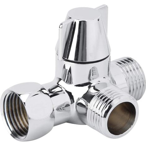 Vanne de dérivation de douche 3 voies G1/2", vanne de dérivation universelle en laiton massif pour douche, toilettes, bidet et pommeau de douche.